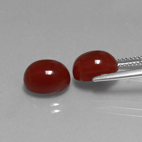Pedras preciosas de cornalina vermelho natural de  ct, corte oval, translúcido
