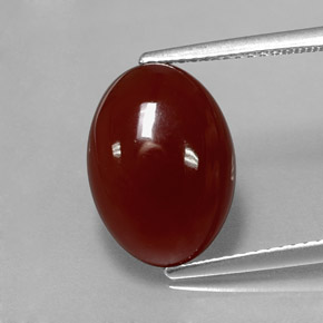 Cornalina Laranja vermelha Natural 5.98ct, Corte Oval, Translúcido