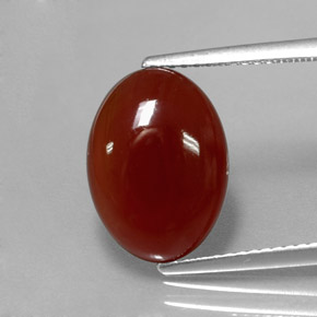 Cornalina laranja natural 5,28ct, corte oval, translúcido