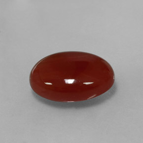 Cornalina laranja natural 5,28ct, corte oval, translúcido