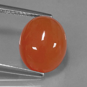 Cornalina Laranja Natural 5,58ct, Corte Oval, Translúcido