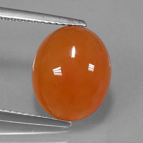 Cornalina laranja natural 4,81ct, corte oval, translúcido