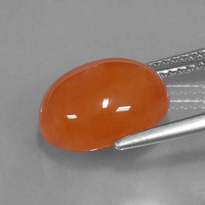Cornalina laranja natural 4,81ct, corte oval, translúcido