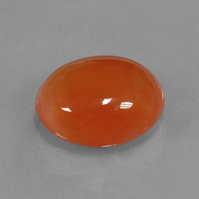 Cornalina vermelho alaranjado natural 4,33ct, corte oval, translúcido