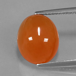 Cornalina laranja natural 5,15ct, corte oval, translúcido