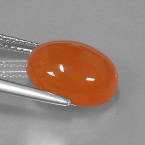 Cornalina laranja natural 5,15ct, corte oval, translúcido