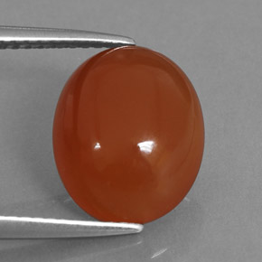 Cornalina laranja natural 4,06ct, corte oval, translúcido