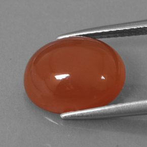Cornalina laranja natural 4,06ct, corte oval, translúcido