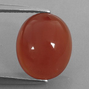 Cornalina Laranja Natural 3.69ct, Corte Oval, Translúcido