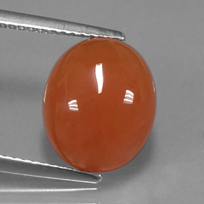 Cornalina Laranja Natural 4.98ct, Corte Oval, Translúcido