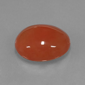 Cornalina laranja natural 3,92ct, corte oval, translúcido