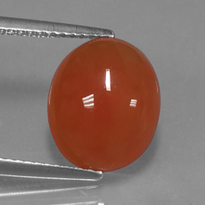 Cornalina laranja natural 3,92ct, corte oval, translúcido