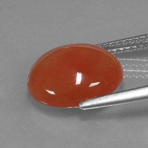 Cornalina laranja natural 3,92ct, corte oval, translúcido