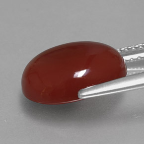 Cornalina vermelho natural 4,71ct, corte oval, translúcido