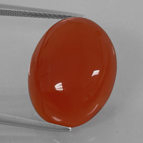Cornalina laranja natural 17,01ct, corte oval, translúcido