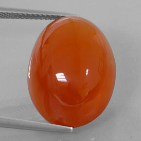 Cornalina laranja natural 18,75ct, corte oval, translúcido