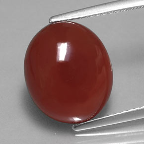 Cornalina laranja natural 6,11ct, corte oval, translúcido
