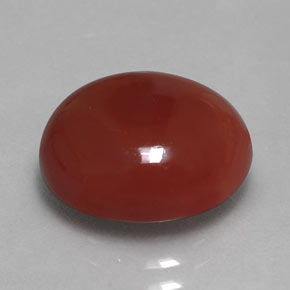 Cornalina laranja natural 6,11ct, corte oval, translúcido