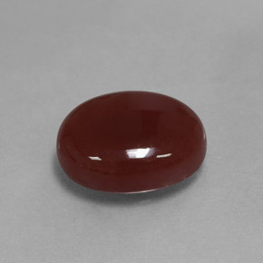 Cornalina marrom natural 5,81ct, corte oval, translúcido