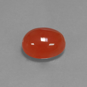 Cornalina laranja natural 3,77ct, corte oval, translúcido