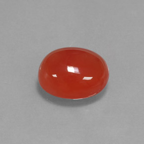 Cornalina laranja natural 3,68ct, corte oval, translúcido