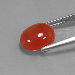 Cornalina laranja natural 3,68ct, corte oval, translúcido