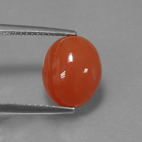 Cornalina laranja natural 3,33ct, corte oval, translúcido