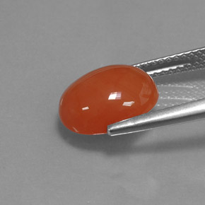 Cornalina laranja natural 3,33ct, corte oval, translúcido