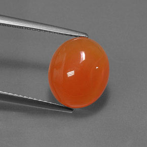 Cornalina laranja natural 4,71ct, corte oval, translúcido