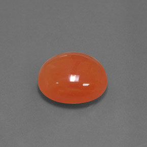 Cornalina laranja natural 4,71ct, corte oval, translúcido