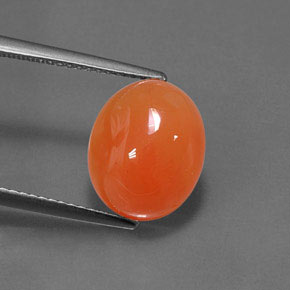 Cornalina Laranja Natural 4.56ct, Corte Oval, Translúcido