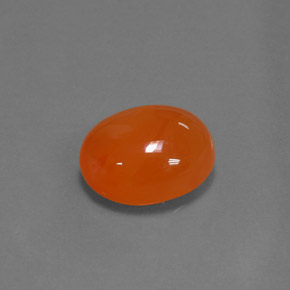Cornalina laranja natural 4,59ct, corte oval, translúcido