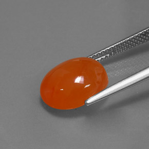 Cornalina laranja natural 4,59ct, corte oval, translúcido