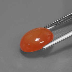 Cornalina laranja natural 4,50ct, corte oval, translúcido