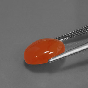 Cornalina laranja natural 4,17ct, corte oval, translúcido