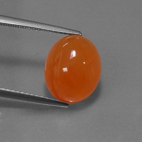 Cornalina laranja natural 5,07ct, corte oval, translúcido