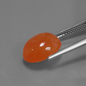Cornalina laranja natural 5,07ct, corte oval, translúcido