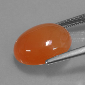 Cornalina laranja natural 4,22ct, corte oval, translúcido