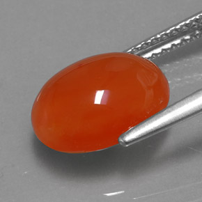 Cornalina laranja natural 3,29ct, transparente, transparente/translúcido