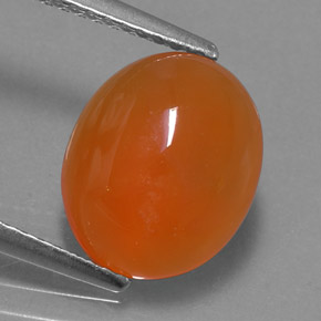 Cornalina laranja natural 3,51ct, transparente, transparente/translúcido