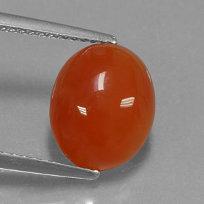 Cornalina laranja natural 3,43ct, transparente, transparente/translúcido