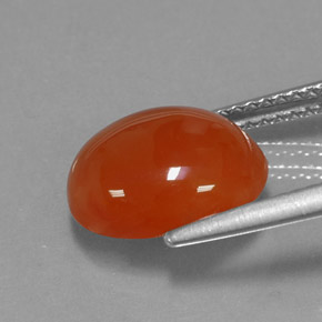 Cornalina laranja natural 3,43ct, transparente, transparente/translúcido