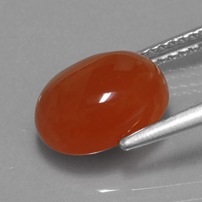 Cornalina laranja natural 3,44ct, transparente, transparente/translúcido