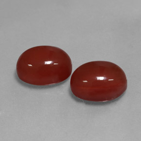 Pedras preciosas de cornalina vermelho natural de  ct, corte oval, translúcido