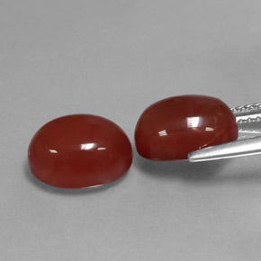 Pedras preciosas de cornalina vermelho natural de  ct, corte oval, translúcido