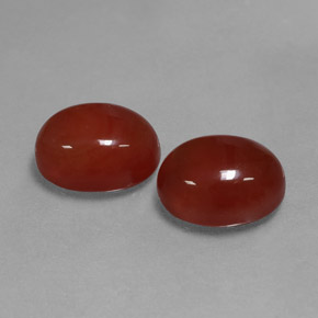 Pedras preciosas de cornalina vermelho natural de  ct, corte oval, translúcido