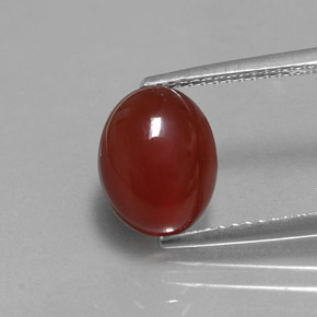 Cornalina laranja natural 2,98ct, corte oval, translúcido
