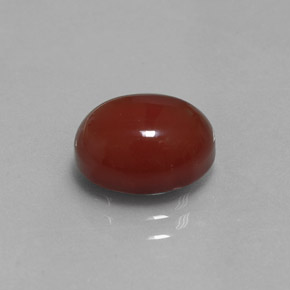 Cornalina laranja natural 2,98ct, corte oval, translúcido
