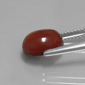 Cornalina laranja natural 2,98ct, corte oval, translúcido