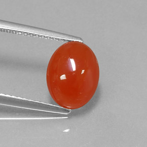 Cornalina Laranja vermelha Natural 2.59ct, Corte Oval, Translúcido